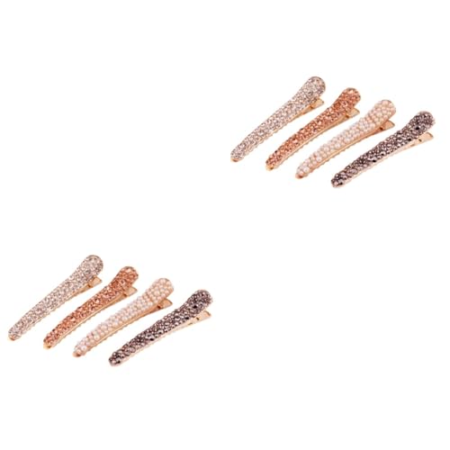 WOONEKY 8stücke Haarklammern Mit Kristallperlen Funkelnde Duckbill Clips Für Und Mädchen Haaraccessoires Für Muster Zufällig von WOONEKY