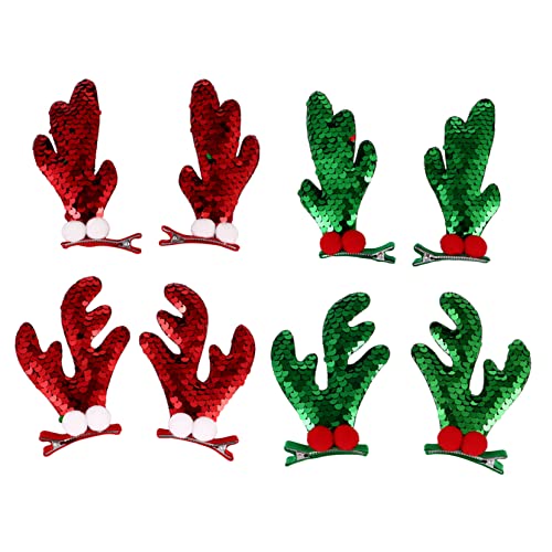 WOONEKY 8stücke Teiliges Mädchen Weihnachts Haarclip Mit Antler Design Kreative Glitzer-haaraccessoires Für Festlichkeiten Partys Und Fotoshootings von WOONEKY