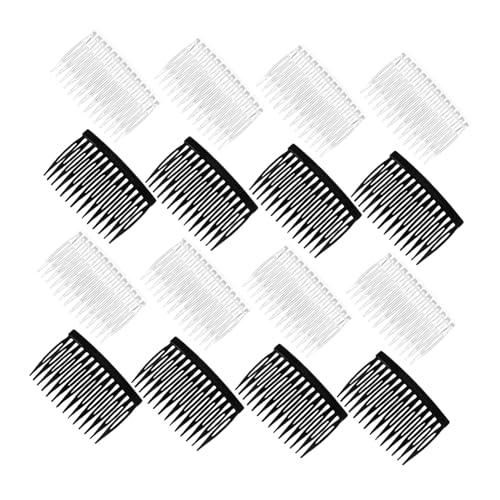 WOONEKY 80 Stück Teiliges Haarkämme für Damen Kleine Seitliche Steckkämme aus Schwarzem und Transparentem Material Dekorative Dreh Haarclips Kompakte Styling Accessoires für und von WOONEKY