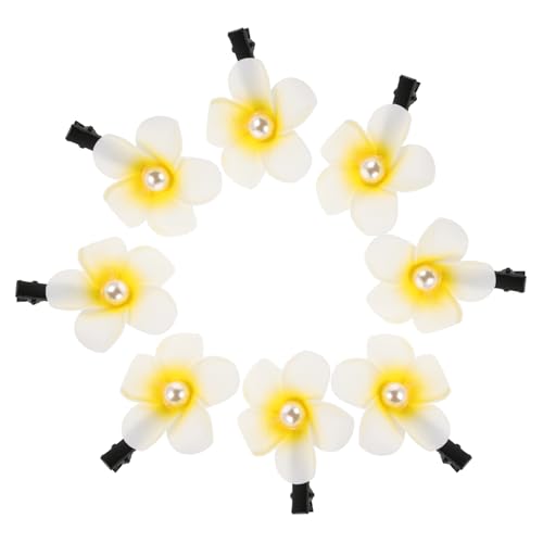 WOONEKY 8stücke Hawaiianische Blumen-haarspangen Haarspange Mit Künstlichen Blumen Tropische Haarspangen Für Frauen Haarschmuck Mit Plumeria-blumen Haarspangen Für Strand Und Party-anlässe von WOONEKY