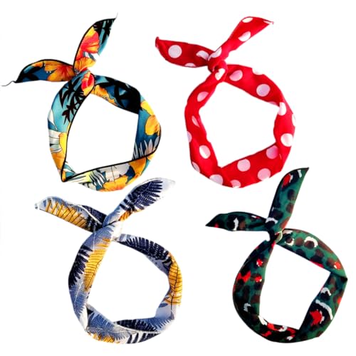 WOONEKY 9 Stück Leopardenmuster Stirnbänder Teiliges DIY Knoten Haarband für Damen Haaraccessoires Vielseitig Einsetzbar für Eleganten Look und Einfach zu Reinigen von WOONEKY