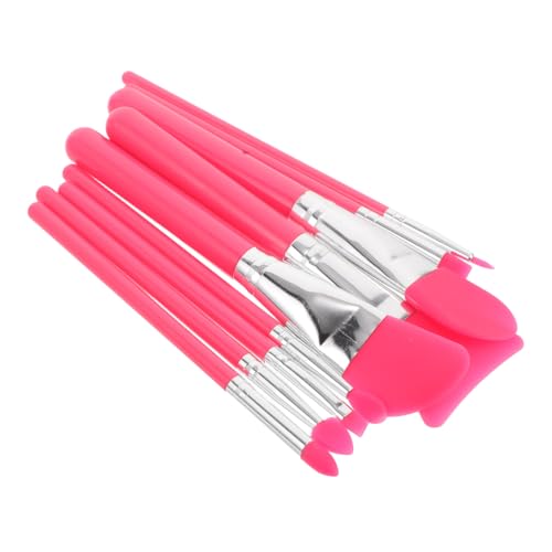WOONEKY 9 Stück Teiliges Silikon Make Up Pinsel Set Wiederverwendbar Vielseitig für Gesichtsmaske Lidschatten Eyeliner und Lippen Leicht zu Reinigen Hygienisch und Langlebig Geeignet für von WOONEKY