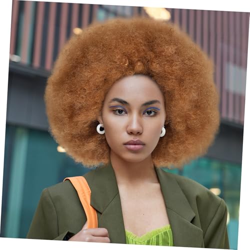 WOONEKY Afro Perücke Kurz Lockig für Schwarze Frauen Hitzebeständige Synthetik Afro Locken Atmungsaktive Kappe Weiche Textur Leicht Bequem Party Cosplay Alltagslook von WOONEKY