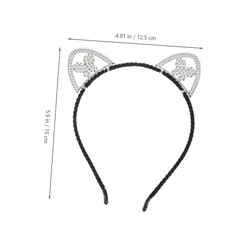 WOONEKY Alloy Strass Katzenohren Haarreif Modisch Elegant Langlebig Damen Party Cosplay Kopfschmuck Butterfly Herz Design von WOONEKY