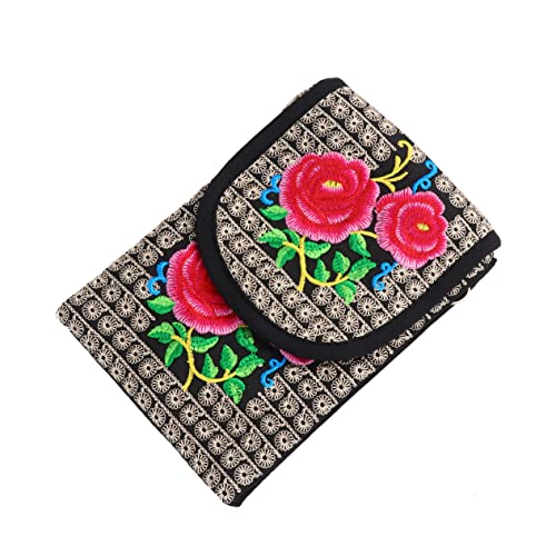 WOONEKY bestickte Handyhülle Tragetasche für Damen Reisegeldbörse retro umhängetasche phone crossbody Umhängetasche für Damen Geldbörsen traditionelle Umhängetasche kulturelle Tasche Bote von WOONEKY