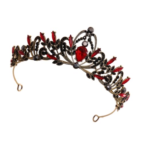 WOONEKY Barock Halbrunde Haarkrone Schwarz für Braut Damen Party Tiara mit Strass Schmuck Eleganter Haarschmuck für Hochzeit Geburtstagsfeier Fest von WOONEKY