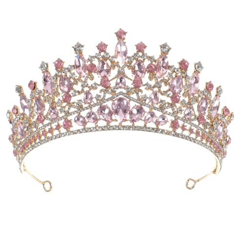 WOONEKY Barock Krone Damen Braut Tiara mit Funkelnden Kristallen Leichtes Einfaches Design Komfortables Hochzeits Haaraccessoire für Braut Mädchen und Festliche Anlässe von WOONEKY