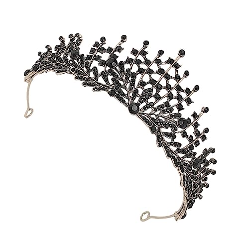 WOONEKY Barock Stil Schwarze Tiara Krone Elegant Hochzeit Braut Kopfschmuck für Geburtstag Party Damen Haarschmuck Langlebig und Modisch von WOONEKY