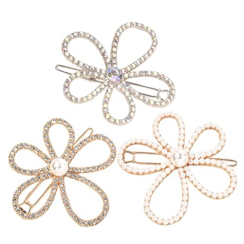 WOONEKY Blumen-haarspangen-set 3-teilig Rand-haarnadeln Stilvolles Haar-accessoire Für Frauen von WOONEKY