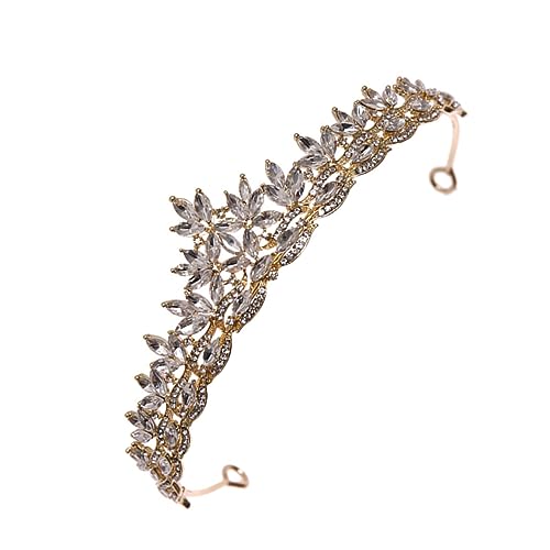 WOONEKY Braut Tiara mit Funkelnden Kristallblättern Langlebiges Metalllegierung Design Vielseitiger Haarschmuck für Hochzeit Brautjungfer Party und Festliche Anlässe von WOONEKY