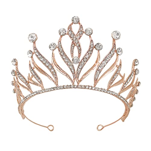 WOONEKY Braut Tiara mit Funkelnden Strasssteinen Leichte Legierungskrone Zarte Hochzeitskrone für Braut Verstellbares Haarschmuck Accessoire Geeignet für Hochzeit Party Fotoshooting von WOONEKY