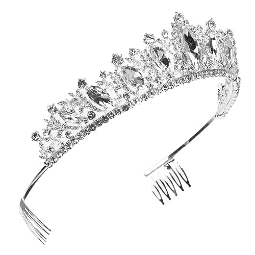WOONEKY Bridal Headband Wasserstrahl Krone Haarschmuck mit Kristallkamm Eleganter Braut Tiara für Hochzeit Party Geburtstagsfeier Rutschfester Haarschmuck Damen Zubehör von WOONEKY