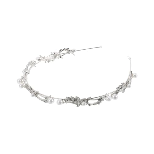 WOONEKY Bridal Headband mit Perlen Französischer Stil Dünnes Komfortables Haaraccessoire für Damen Stilvolles Stirnband für Hochzeiten und Besondere Anlässe Leichter Vielseitiger von WOONEKY