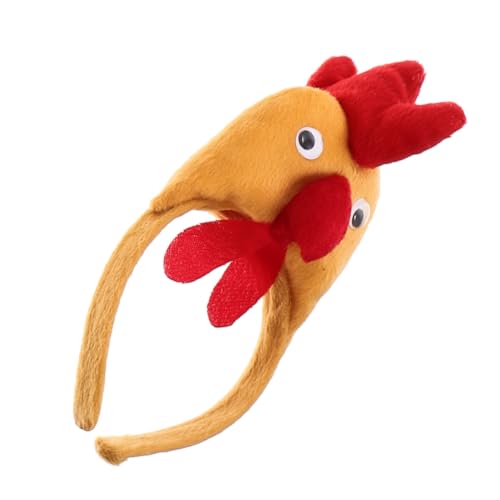 WOONEKY Cartoon Hahn Haarreif Ostern Stirnband Tierkopf Haarband für Karneval Cosplay Party Verstellbar Leicht Komfortabel von WOONEKY