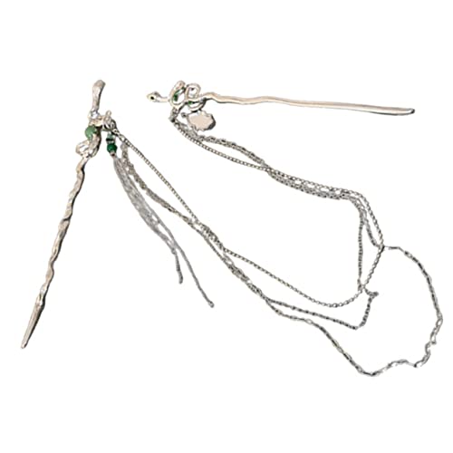 WOONEKY Chinesische Haarnadel mit Abnehmbarer Kette und Quaste Eleganter Haarknotenhalter für Lange Haare Dekorativer Haarstab für Frauen Sicherer und Vielseitige Frisuren von WOONEKY