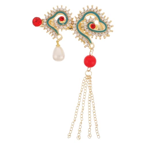 WOONEKY Chinesischer Haarschmuck Damen Haarclip mit Quaste und Strass Traditioneller Haarklammer für Hochzeit Party Braut Frisur Eleganter Seitenclip mit Perlen Modischer Haarschmuck von WOONEKY