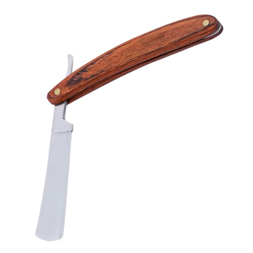 WOONEKY Classic Steel Straight Shaving Razor mit Holzgriff Professionelles Rasiermesser für Herren für Friseursalons Heimrasur Tragbares und Faltbares Design von WOONEKY