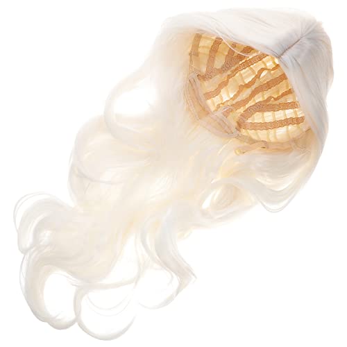 WOONEKY Halloween Damen Perücke Weiß Lockig Cosplay Haarteil Für Parties Hochzeiten Und Kostüme Hochtemperaturfaser Flauschig Und Natürlich Aussehend von WOONEKY