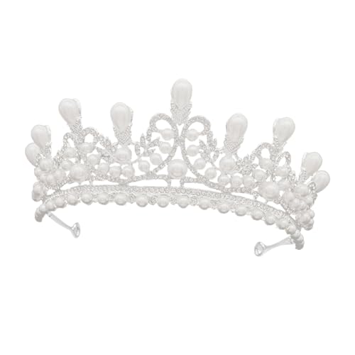WOONEKY Schmuck Für Damen Krone Kopfschmuck Silberfarbener Strass Brautmode Kopfschmuck von WOONEKY