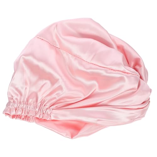 WOONEKY Schlafhaube Für Damen Imitationsseide Doppelschichtige Haube Für Bad Und Makeup Haar Und Hautschutz Für Zöpfe Und Lange Und Passend Für Kopfgrößen von WOONEKY