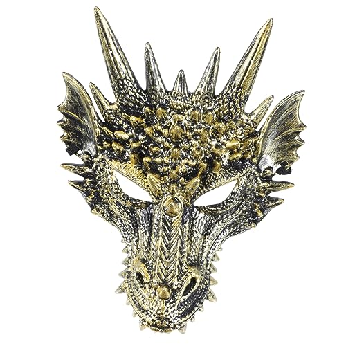 WOONEKY Drachenmaske Maskenmaske Halloween Maske Partymaske Halbmaske Drachenkostüm Requisite Cosplay Kostüm Versorgung Pelzmaske Drachenparty Halbmaske Partykostüm Zubehör von WOONEKY