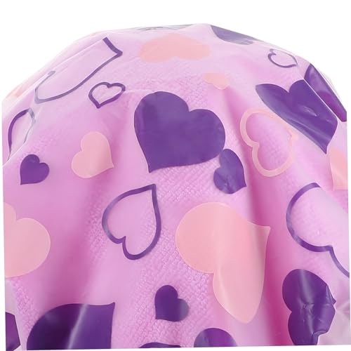 WOONEKY Duschhaube Damen Doppeltes Herz Design Wiederverwendbar Dickes Handtuch Material Haarschutz Badekappe für Zuhause Spa und von WOONEKY
