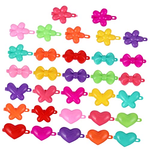 WOONEKY 100stücke Cartoon Haarspangen Für Mädchen Lustige Haarklammern Herz Blüten Und Schleifen-designs Leichte Und Praktische Haarschmuck Für Täglichen Gebrauch Oder Besondere von WOONEKY