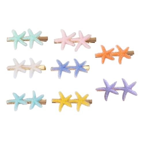 WOONEKY 8stücke Entzückende Seestern Haarnadeln Mädchen Haarschmuck Haar Zubehör Für Junge Mädchen Alltag Und Festival Party Frisuren von WOONEKY