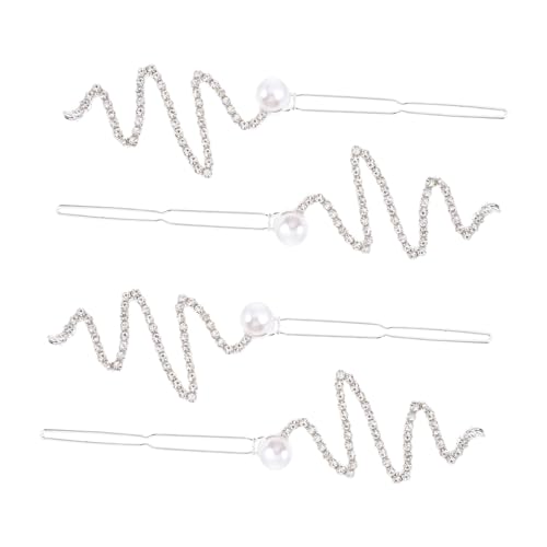 WOONEKY 4stücke Haarspange Mit Strasssteinen Für Frauen Haarnadel Mit Strasssteinen Für Hochzeiten Haarspange Mit Zum Geburtstag Kopfschmuck Haar Zubehör von WOONEKY