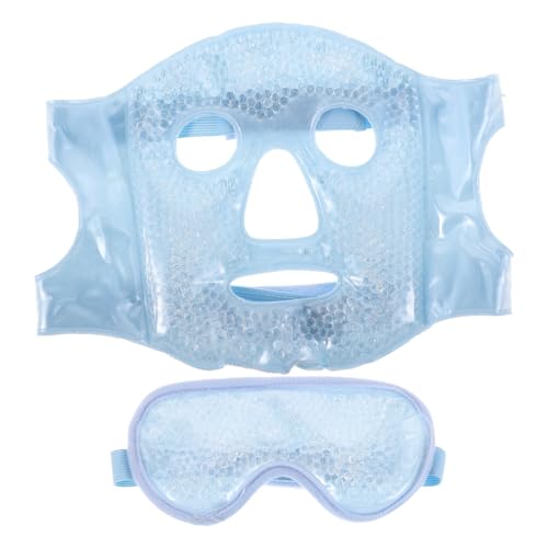 WOONEKY Eismaske Für Gesicht Und Augen Kühlende Gesichtsmaske Gegen Schwellungen Und Dunkle Augenringe Für Frauen Und Männer Mit Verstellbaren Bändern Für Optimalen Komfort von WOONEKY