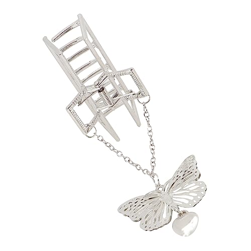 WOONEKY Elegante Und Modische Damen-haarspange Rechteckig Silberfarben Kette Robust Und Stilvoll von WOONEKY