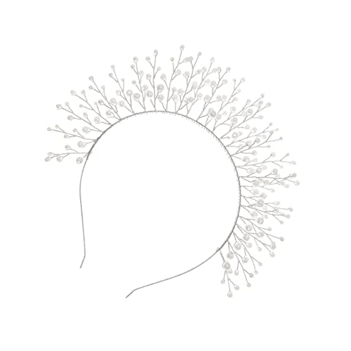 WOONEKY Eleganter Braut Haarreif mit Handgefertigten Perlen Komfortabel und Stabil Haarschmuck für Frauen Passend für Hochzeiten und Festliche Anlässe von WOONEKY