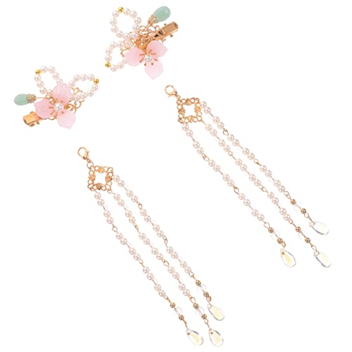 WOONEKY 1paar Perlen-haarspangen Mit Langen Quasten Elegante Hanfu Haarschmuck Für Mädchen Und Frauen Perfektes Accessoire Für Feste Und Besondere Anlässe von WOONEKY