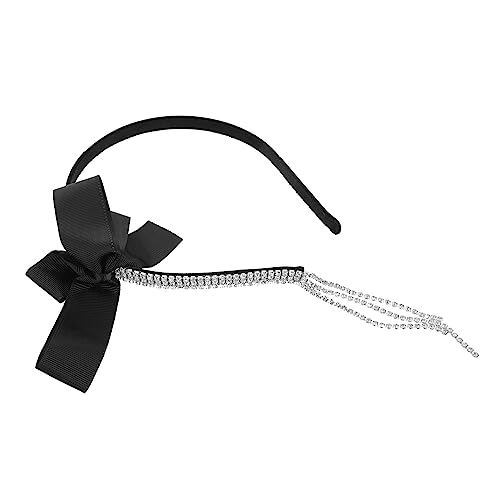 WOONEKY Elegantes Rhinestone Kopfband Mit Schleife Und Quasten Stilvolles Haarschmuck Für Hochzeiten Und Besondere Anlässe Für Damen Und Mädchen von WOONEKY