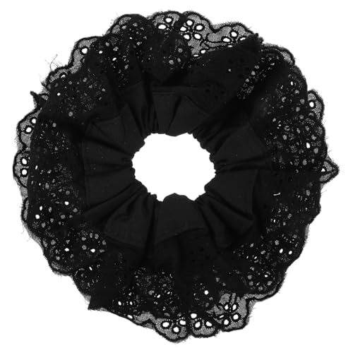 WOONEKY Doppellagiger Spitzen Haargummi Für Frauen Elastische Pferdeschwanzhalter Dekorative Haaraccessoires Durchmesser Ca 18cm Für Alltag Und Besondere Anlässe von WOONEKY