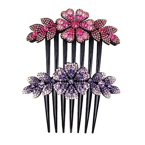 WOONEKY 2stücke Strass Blüten-haarspange Für Elegante Hochsteckfrisuren Haarschmuck Für Frauen Und Bräute Haaraccessoires Für Besondere Anlässe Und Hochzeiten von WOONEKY
