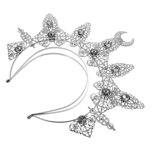 WOONEKY Elegantes Wasserstein kronen stirnband Barock Haarreifen Damen Party Haarschmuck Haarreif Dekorativer Heiligenschein für Festliche Anlässe Cosplay und Fotoshooting von WOONEKY