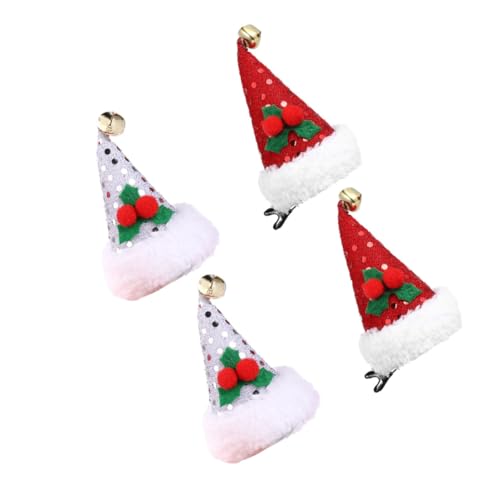 WOONEKY Modische Haarspangen Mit Druckknöpfen 4 Stück Weihnachts-haar-accessoires Für Mädchen Party Zufälliger Stil von WOONEKY