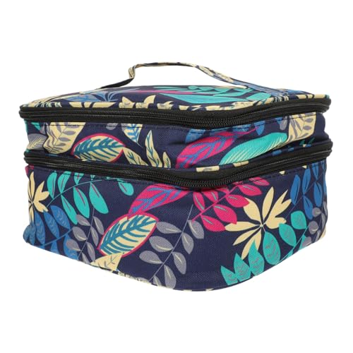 WOONEKY Essential Oil Carry Case Doppelschichtige Nagellack Aufbewahrungstasche Tragbare Organizer Für Flaschen Geeignet Für Reisen Und Zuhause Stilvollem Design Mit Blattmuster von WOONEKY