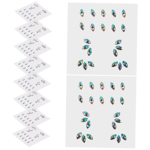 WOONEKY Face Jewels Sticker Kit 10 Bögen mit aufklebbaren Festival-Strasssteinen für das Gesicht Augen und den Körper temporäre Sticker von WOONEKY