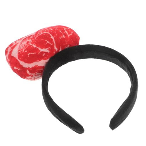 WOONEKY Fake Meat Stirnband für Partys Cosplay und Foto Requisiten Realistisches Lebensmittel Headpiece Bequeme Kopfbedeckung für Unvergessliche Feiern von WOONEKY