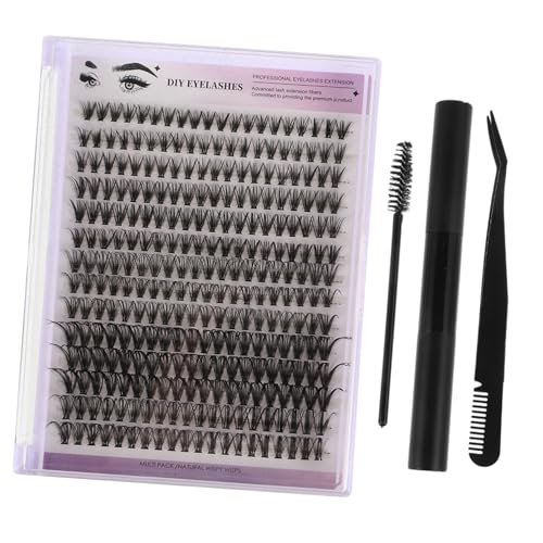 WOONEKY False Lashes Clusters Kit DIY Wimpernverlängerung mit Einzelnen Wimpern Segmentdesign für Natürlichen Look Synthetische Fasern Selbstklebend Inklusive Lash Bond und Remover für von WOONEKY