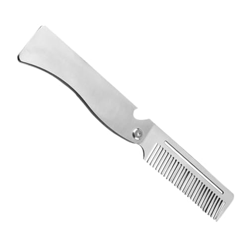 WOONEKY Faltbarer Bart und Haarkamm Taschenkamm für Herren Kompakt und Leicht Grobzinkig für Bart Schnurrbart und Reisen Multifunktional und Platzsparend von WOONEKY