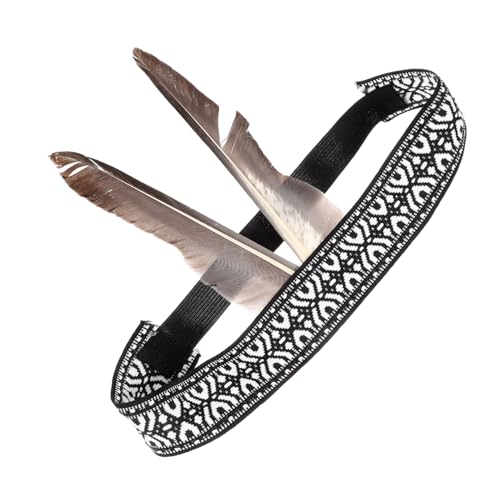 WOONEKY Federkopfschmuck für Damen Elastisches Plume Stirnband im Modernen Boho Stil für Karneval und Festlichkeiten Einfach und Komfortabel für Erwachsene von WOONEKY