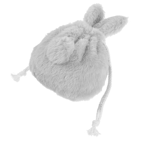 WOONEKY Plüschbeutel Mit Kordelzug Süßes Häschen-Design Kosmetikbeutel Für Frauen Und Mädchen Aufbewahrungsbeutel Für Schmuck Kosmetika Und Kleine Gegenstände Weiches Und Haltbares Materia von WOONEKY