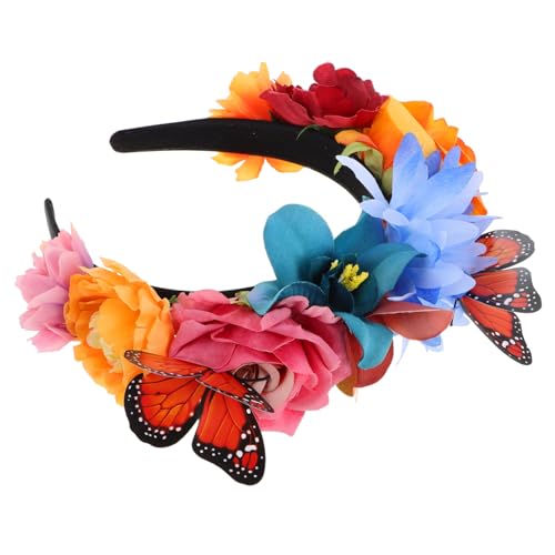WOONEKY Floral Schmetterling Haarreif Weich Flexibel für Karneval Ball Outdoor Damen Kostüm Zubehör Vielseitig Bequem Festlich von WOONEKY
