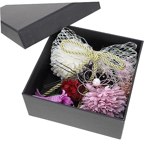 WOONEKY Floraler Kopfschmuck Aus Konservierten Blumen Im Kimono Stil Für Weibliche Haarschmuck Passend Zu Japanischem Kopfschmuck Für Mädchen von WOONEKY