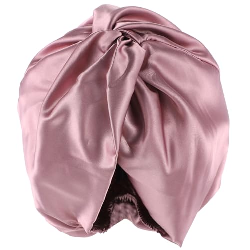 WOONEKY Frauen Schlafhaube Aus Satin Leichte Atmungsaktive Haube Für Haarpflege Und Chemotherapie Elastische Schlafmütze Schützt Lockiges Haar Und Hält Kopfkissen Sauber von WOONEKY