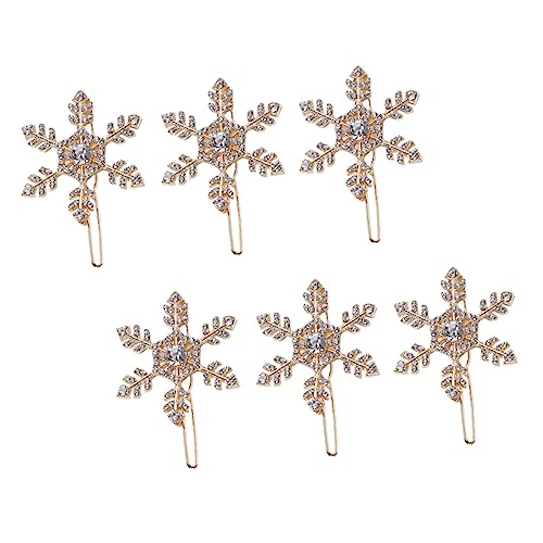 WOONEKY Funkelndes Schneeflocken-haarnadel-clip-set 6-teilig Weihnachts-haarspange Für Mädchen Modisches Haar-accessoire Glamourös Für Weihnachten von WOONEKY