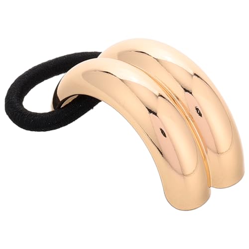 WOONEKY Geometrische Metall haargummis aus Langlebiger Legierung Elastische Ponytail halter Minimalistisches Goldfarbenes Styling für Damen und Mädchen Vielseitiges Modisches von WOONEKY